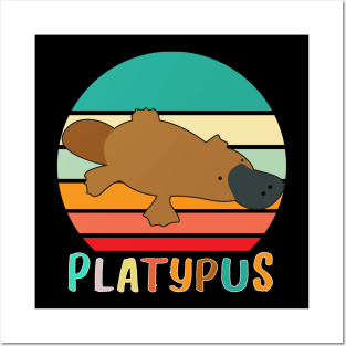 Vintage retro platypus Posters and Art